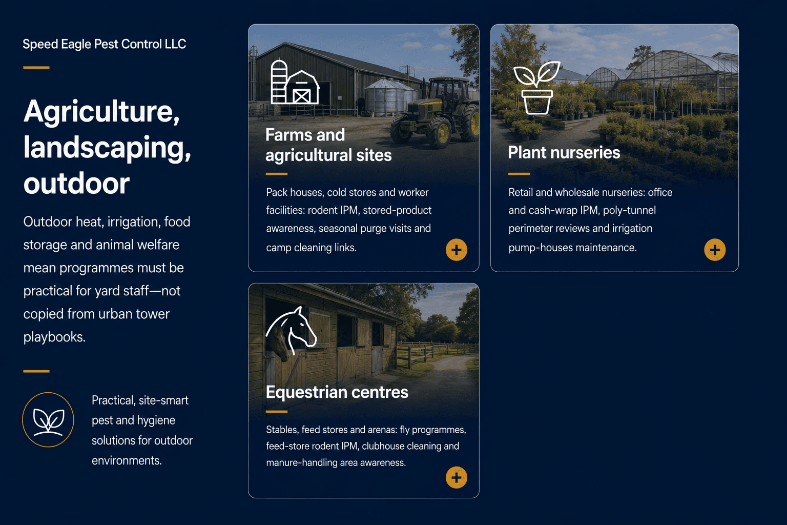 Agriculture, landscaping, outdoor - Plant nurseries