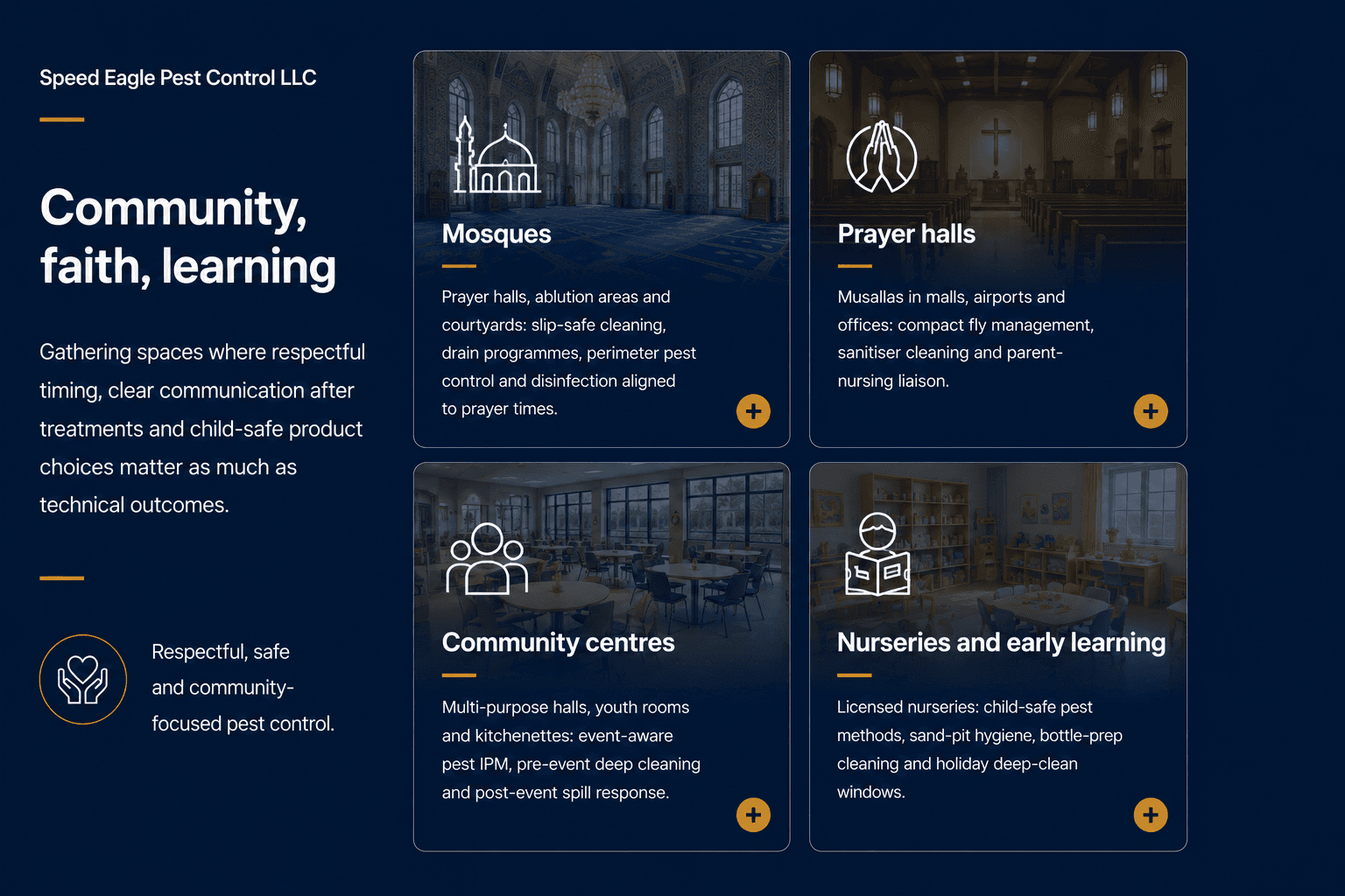 Community, faith, learning - Prayer halls